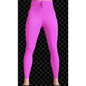 Zyia Active Hot Pink High-Waisted Leggings 💗 Pockets Drawstring | Size 8-10
